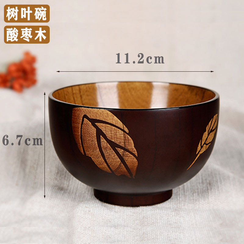 Suministro directo de Fábrica Nacional creativo de dibujos animados de madera tazón de madera anti-escaldado tazón de arroz para niños auspicioso ocho tesoros tazón de madera en stock al por mayor