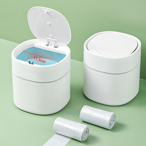 Rice wood desktop trash can push-type living room debris bucket car home desk storage tube garbage basket wholesale
