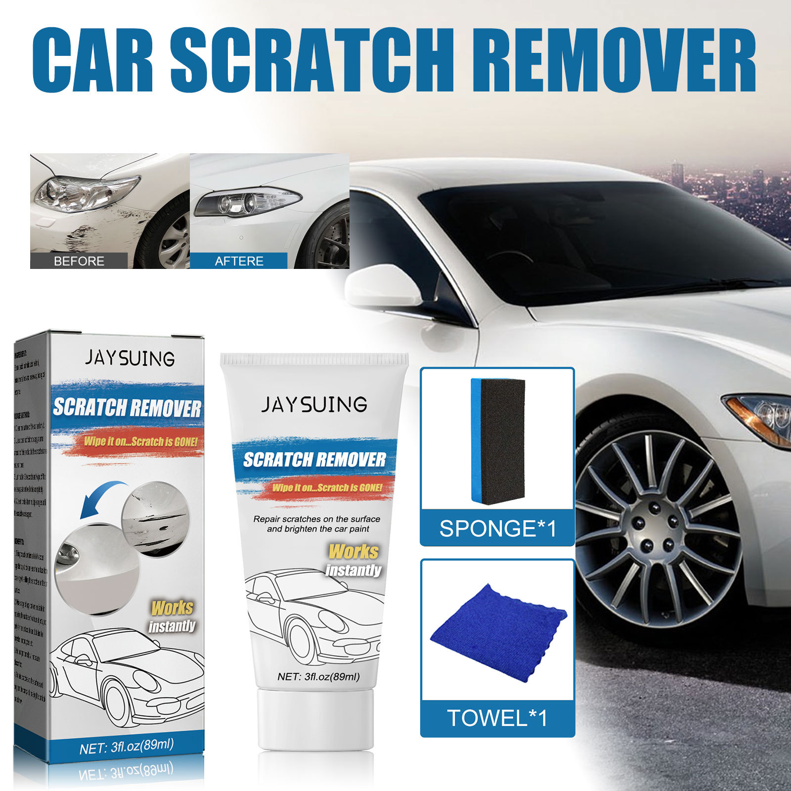 Crème fir d'Reparatur vu Kratzer am Auto Reparatur vu Kratzer am Lack Lackpoléierung Renovatioun Ënnerhalt Pfleeg_voghion.com