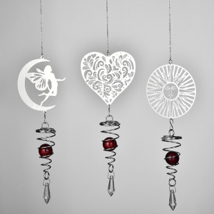Sun catcher cross-border rotating DIY metal wind chime crystal ball wind chime pendant sun catcher source factory
