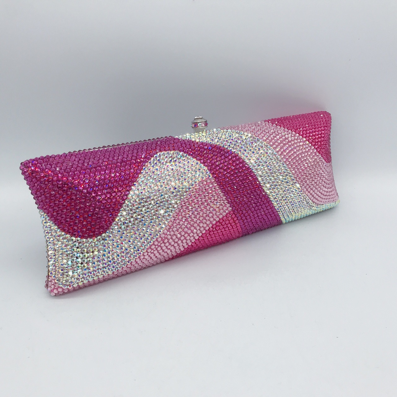 Túi clutch nữ đính đá rhinestone cầm tay hộp cứng dự tiệc — 10 # xanh ngọc chi tiết 47