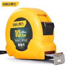 得力(deli)钢卷尺DL281025迷你卷尺高精度耐摔测量尺子10mx25mm