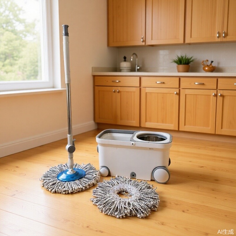 Foreign Trade Rotating Mop and Mop Bucket Set, Dual-Drive Mop Bucket, Hands-Free Mop Bucket Set for Home Use
