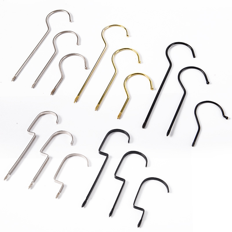 Clothing Store-Specific Hangers, Pants Clips, Storage Hooks, Accessories, Gold and Black Matte Round Hooks, Flat Hooks, Thickened Hooks
