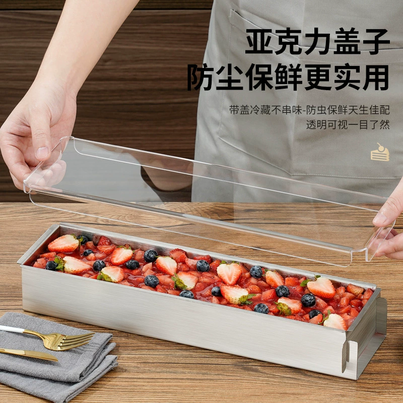 Форма для тирамису, прямоугольная коробка из нержавеющей стали, длинный поднос для торта, лопатка, инструмент, оптовая продажа