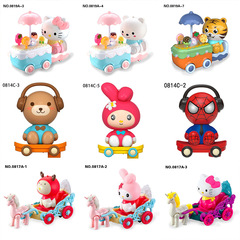 元宵節の漫画の馬の車は提灯のkt猫の電動の発光の音楽の子供のおもちゃの夜市の露店を持って卸売りします。