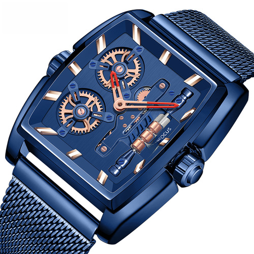 MINI FOCUS Watch Fashion Men's Quartz Watch with Waterproof Net Strap Men's Watch 0322G