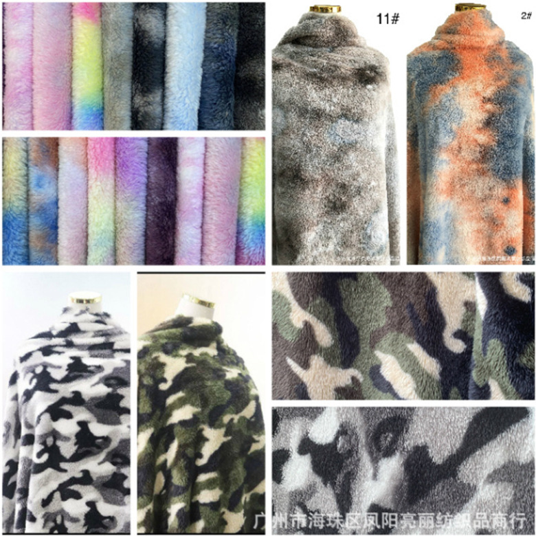 Doble cara camuflaje de terciopelo ártico camuflaje de terciopelo de algodón de moda pijama capa de abrigo para el hogar tela de peluche cálida