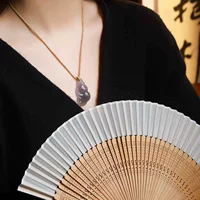 Нефритовая цепочка поставок Hutian Jade Natural Hutian Jade Qinghai старый материал ледяной дым фиолетовый нефрит руи подвеска для мужчин и женщин