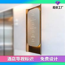 星级酒店标识高级感定制电梯索引牌大堂导视牌客房发光门牌指示牌