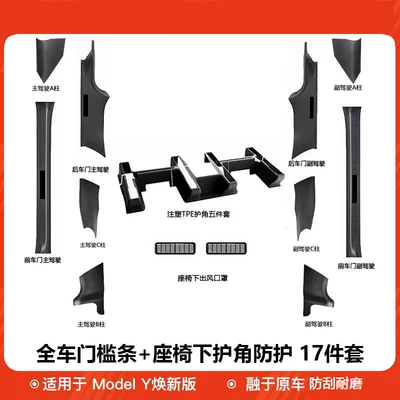 Şüşə kənarı xromları/moldingləri, Suitable for Tesla Model YL/3 - tesla-model-y2025-2026-renewed-version-renewal-y17-piece-protective-set