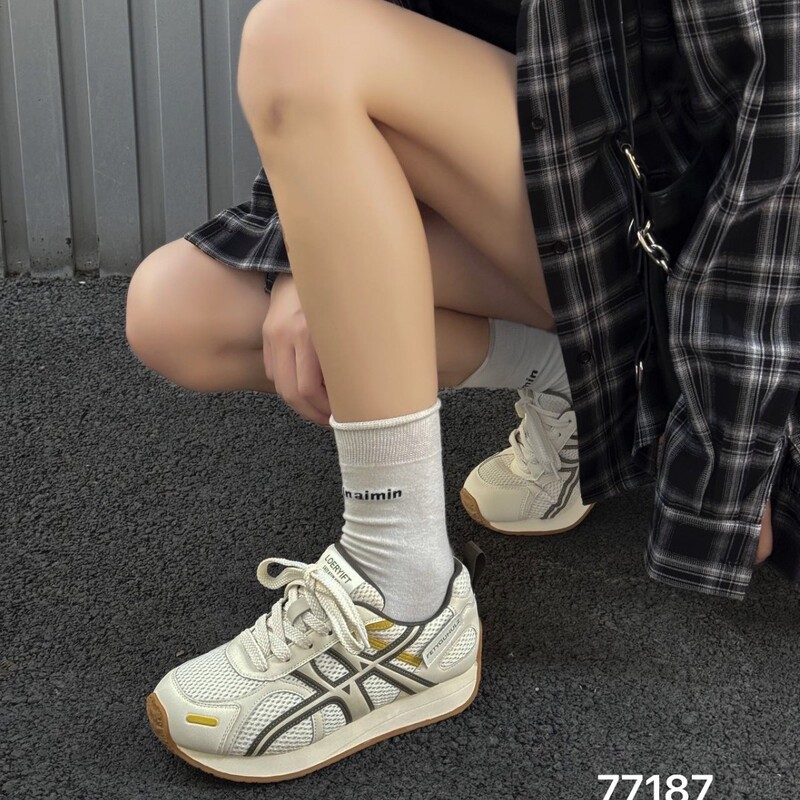 2025秋季新款真皮阿甘鞋女款时尚百搭拼色透气厚底休闲运动德训鞋|undefined
