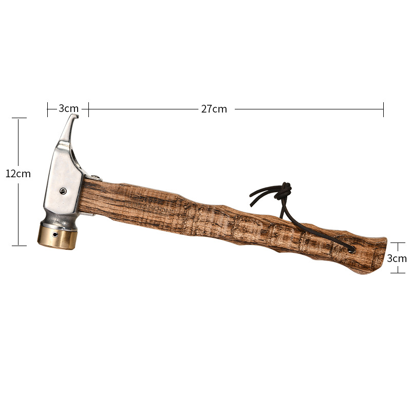 Cobre martillo mango de haya cobre martillo acampar al aire libre martillo de acero inoxidable carpa dosel clavo martillo Extractor de uñas camping