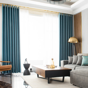 Hotel Curtain Home French Style Light Luxury Small Texture Jacquard Full Shading Curtain Fabric Vintage Bedroom Living Room Curtain