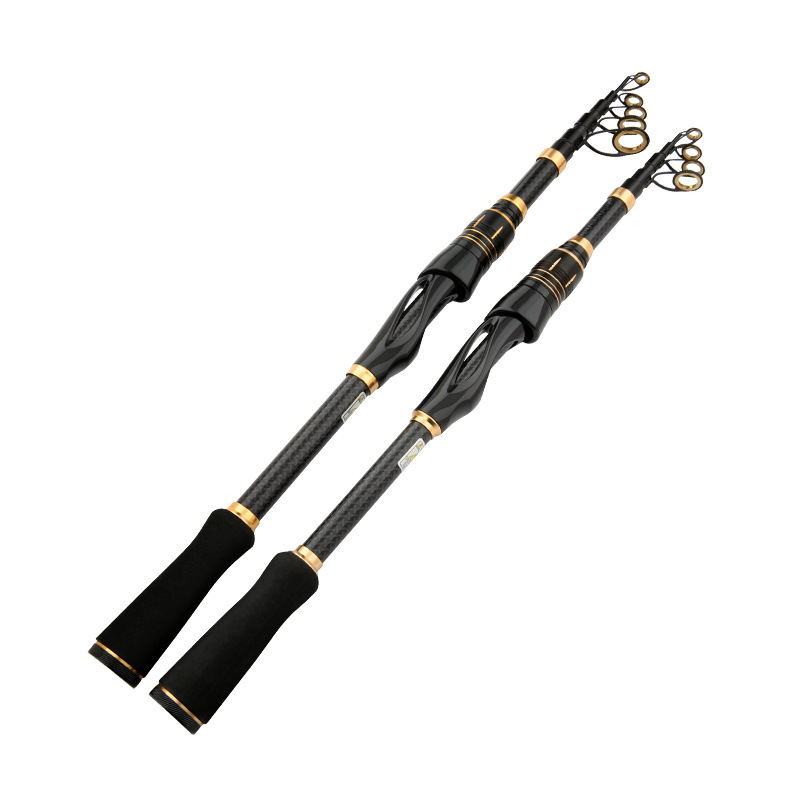 Caña de pesca de carbono de larga distancia caña de mar tipo palo de caña de pesca retráctil mango de arma retráctil palo de pesca retráctil mango recto portátil