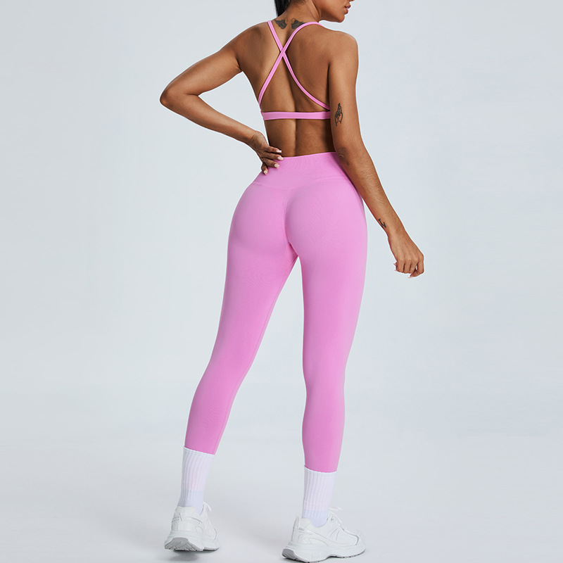 Europa y los Estados Unidos nuevos trajes de vestir sin pellizco de cintura alta de mujer trajes deportivos de cadera apretados para correr y secar rápidamente ropa de fitness