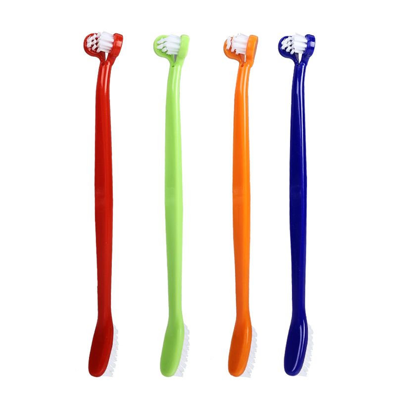cepillo de dientes de doble cabeza para mascotas limpieza oral para perros, gatos, suministros de cepillo de dientes para perros, cepillo de dientes para gatos, suministros para mascotas al por mayor