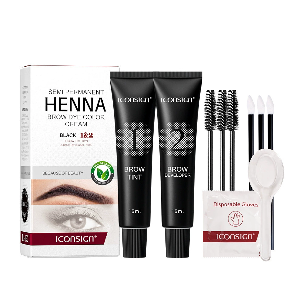 Iconsign трансграничный 2 в 1 henna краситель для бровей крем для предотвращения пота и ореола, длительный цвет, естественная трехмерная дикая бровь