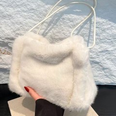 高级感毛绒托特包女2025年秋冬新款潮简约百搭腋下包大容量单肩包