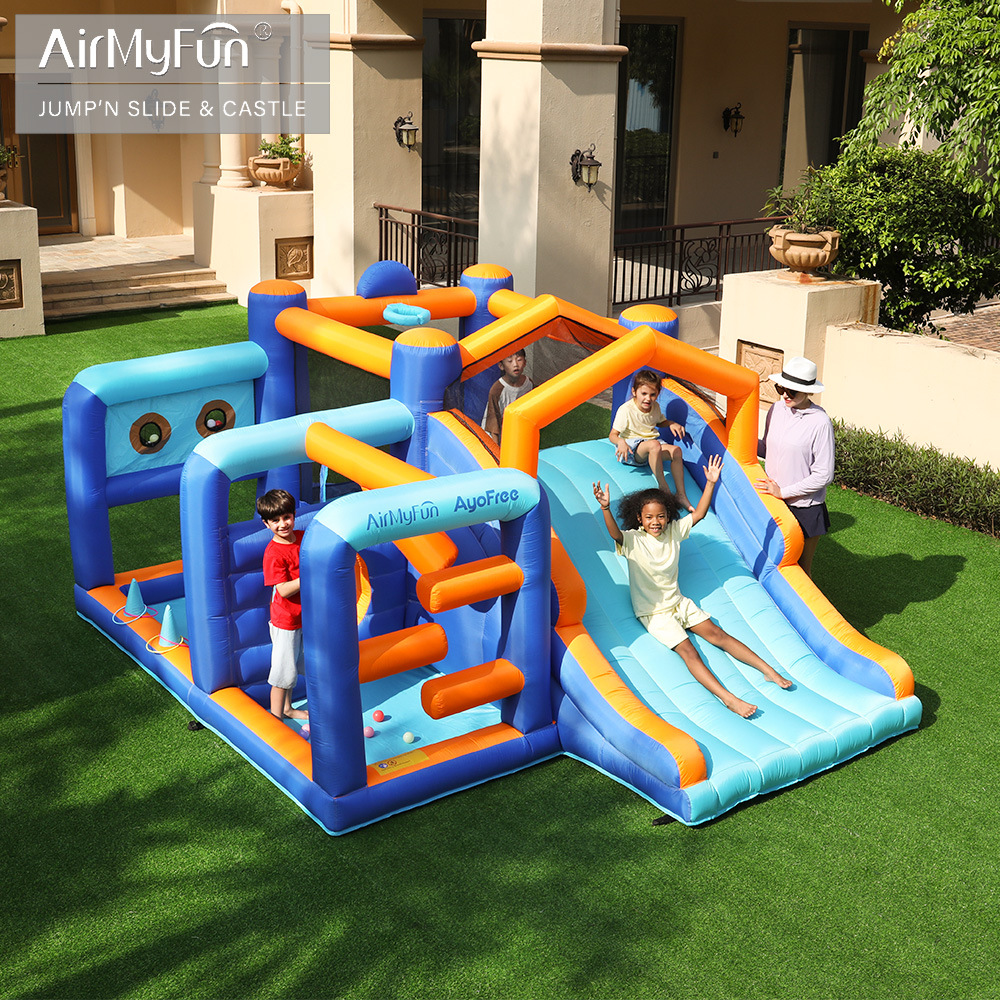 AMF inflatable castillo infantil inflatable casero cama trampolín interior y exterior castillo infantil casero inflatable tobogan