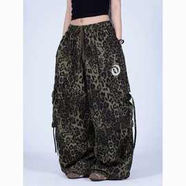 美式复古蛇印花帅气街头宽松夏季2025新款街舞运动工装裤潮显瘦潮