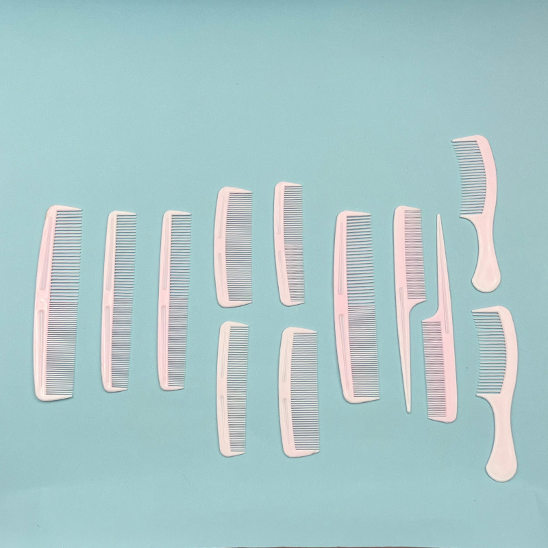 Fábrica directa para el hogar 12 conjuntos de peines de plástico al por mayor cabello peinero peines de cola afilada peines multipropósito cabeza redonda