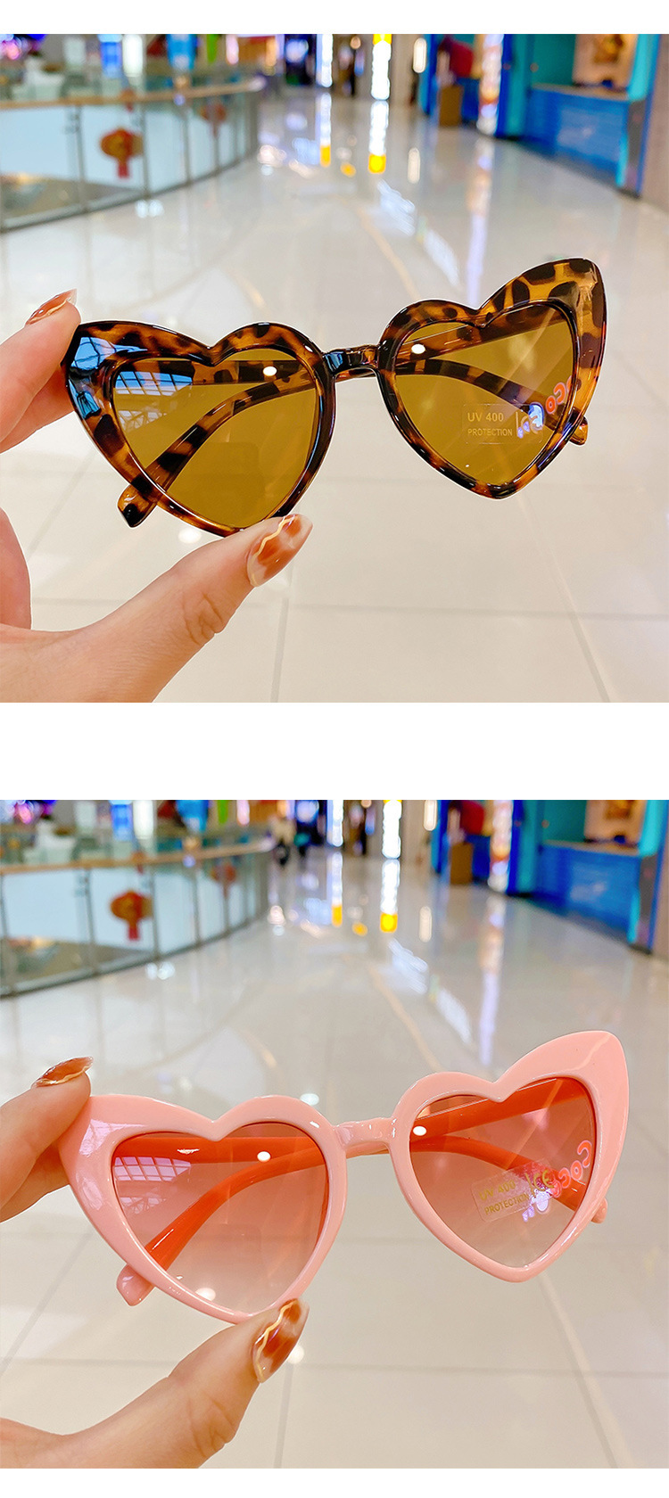 Fashion Heart Shape Ac Special-shaped Mirror Full Frame Kids Sunglasses display picture 2