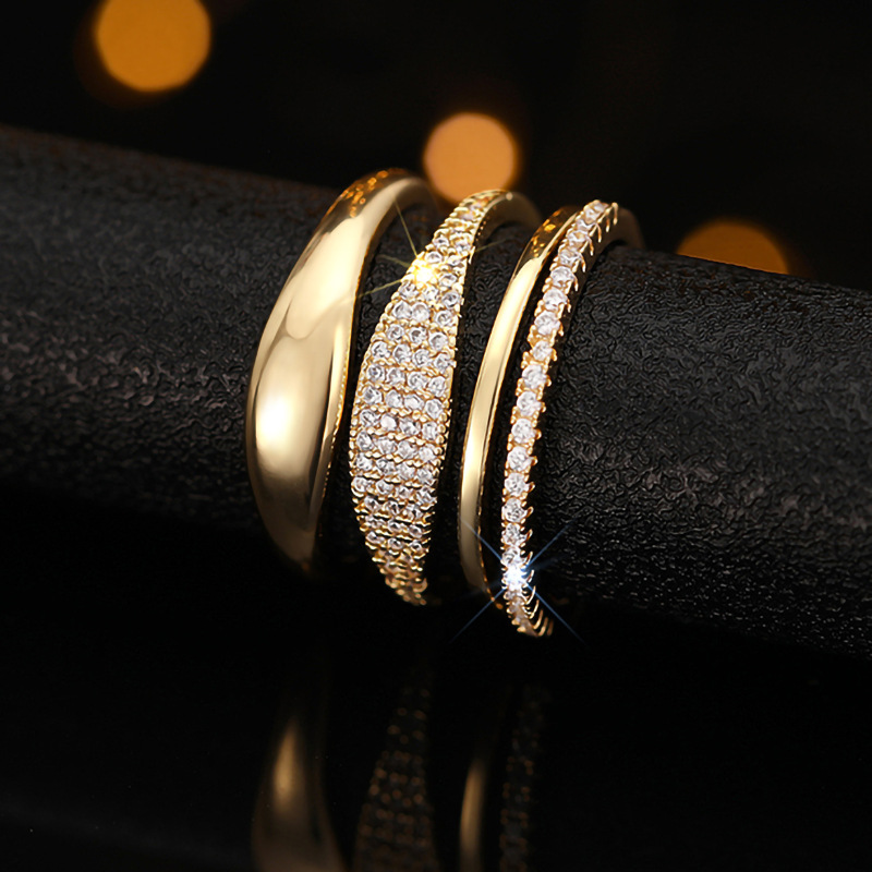 8g Weight Zircon Inlay Material Rings Classification 10, 6 Ring Size 1 Piece Quantity Casual, Shopping Occasion Copper Material Geometric Pattern All Seasons Season Women's Gender Elegant, Vintage Style Style Wholesale Jewelry Elegant Vintage Style Geometric Copper Zircon Rings 10