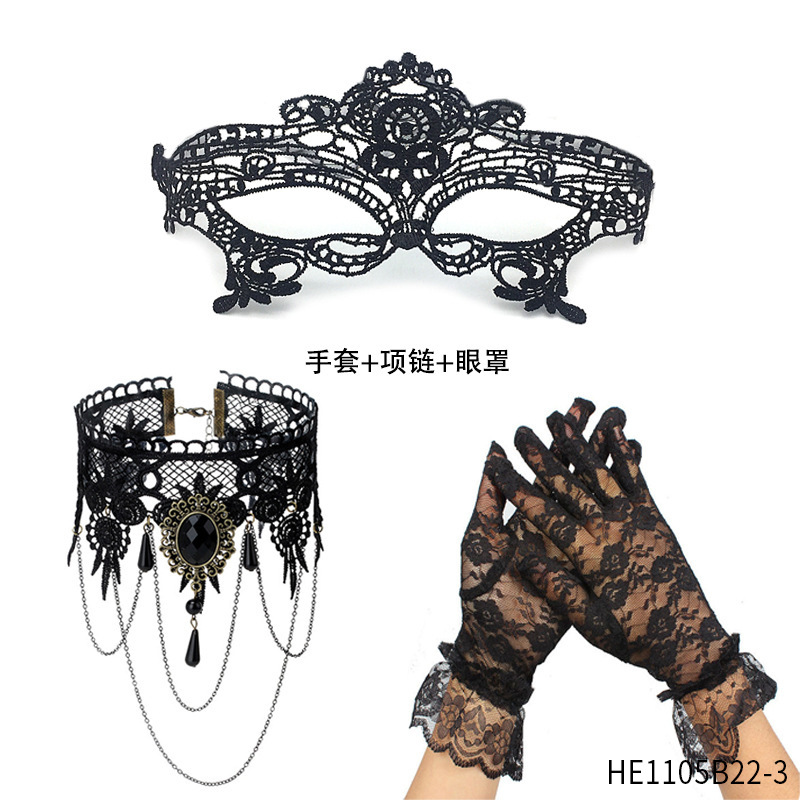 Disfraz de princesa gato para Halloween, diadema con orejas de gato, máscara de ojos de encaje negro, máscara facial.