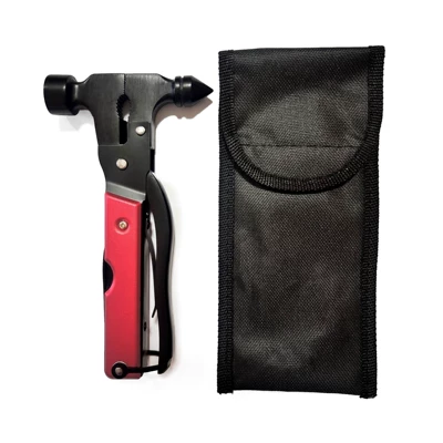 Car Fire Emergency Window – Qəza çəkici - red-aluminum-handle-black-version