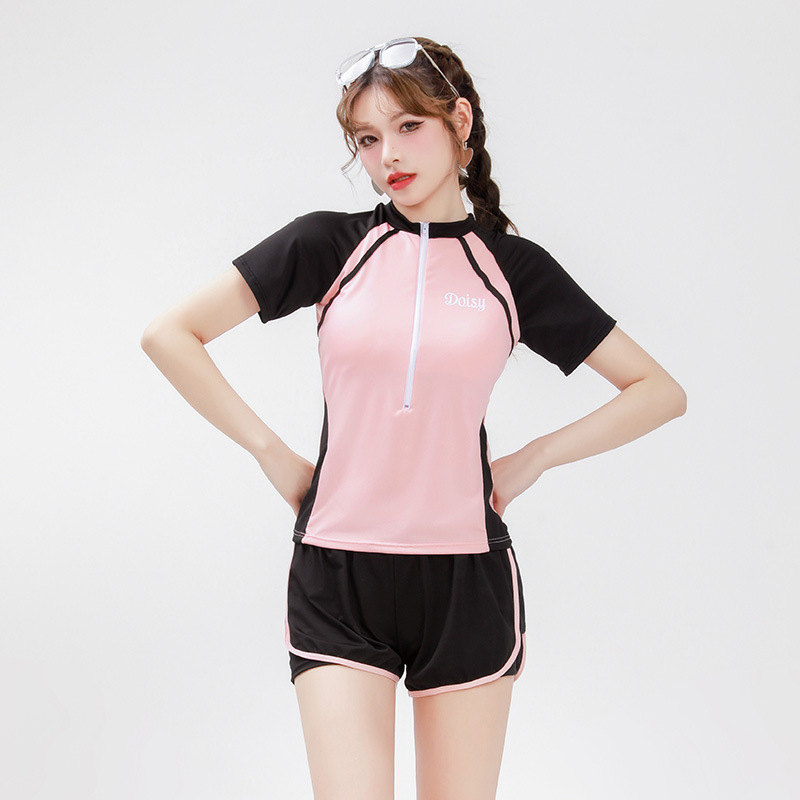 Trajes de baño para mujeres nuevas explosiones casuales de estilo deportivo de verano conservador cubrir el vientre delgando el agua termal trajes de baño de vacaciones