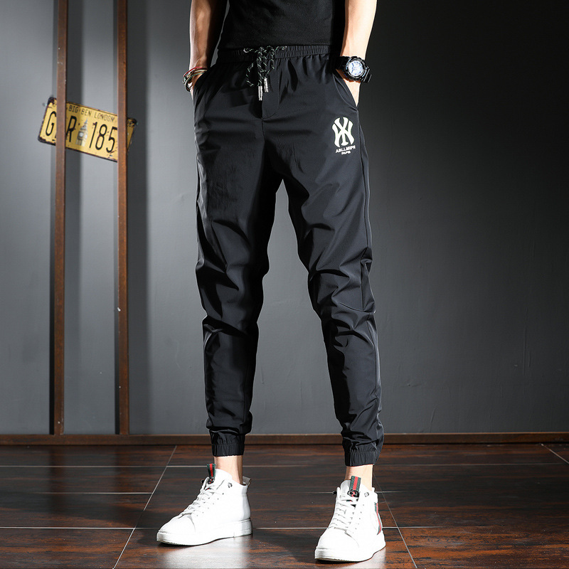Summer Tencel Casual Pants Men's Slim-fit Neck Ice Silk Breathable Trendy Men's Pants Korean Style Fashion Long Pants Summer Tencel Casual Pants Men's Slim-fit Neck Ice Silk Breathable Trendy Men's Pants Korean Style Fashion Long Pants