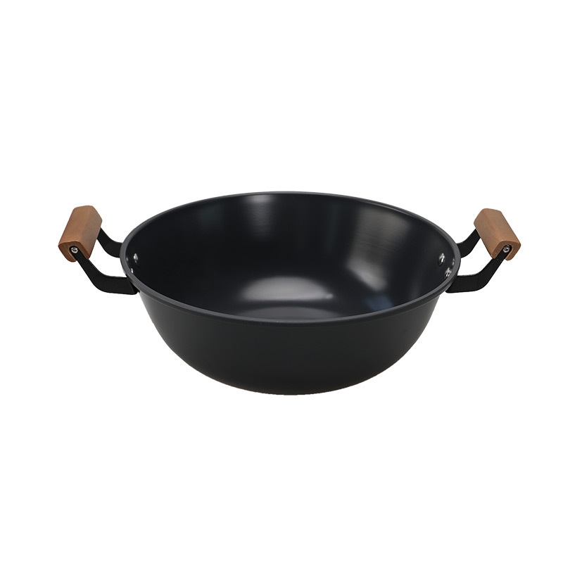 El método antiguo profundiza la olla de hierro de doble oreja, la olla de hierro fundido, la olla de fritura doméstica, el guisado del norte, la mayoría de las olla no pegajosa