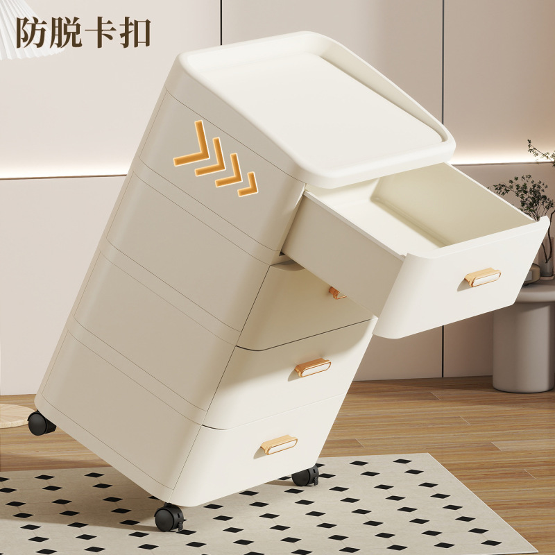 客厅置物柜子桌下日式夹缝加厚抽屉式收纳柜卧室床头柜家用储物柜|undefined
