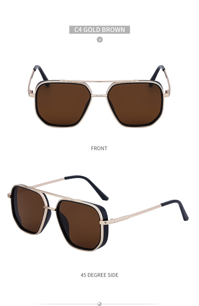 Lunettes de soleil polyvalentes décontractées et polyvalentes, Style Punk européen et américain pour hommes, boîte rétro, nouvelle tendance 2024_voghion.com