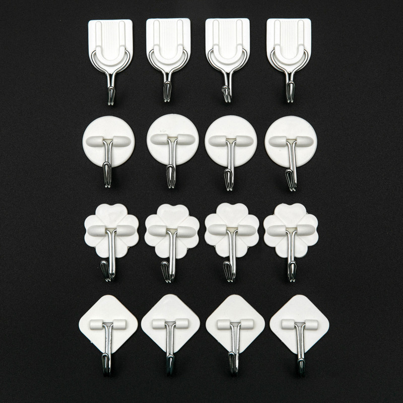 Adhesive hook white square Plum Square U small plastic hook non-perforated dormitory wall hanging key hook wholesale Adhesive hook white square Plum Square U small plastic hook non-perforated dormitory wall hanging key hook wholesale