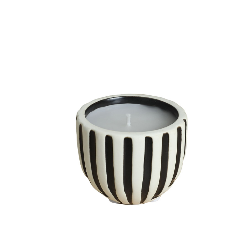 Taza de cerámica con rayas negras y blancas ins decoración de mesa moderna simple decoración de mesa de bananas decoración de mesa