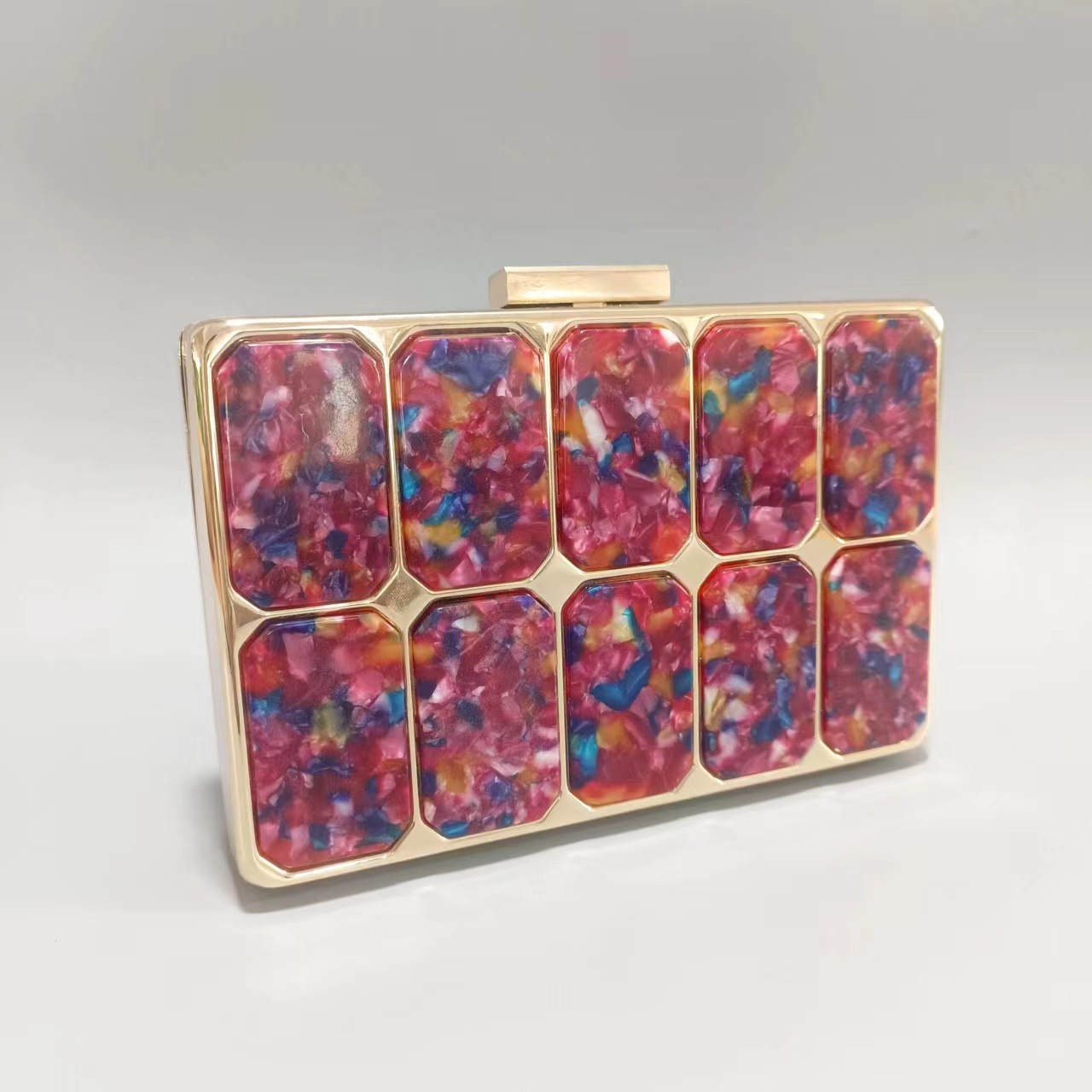 Elegante pochette da donna in acrilico con chiusura magnetica, design con stampa serpente, tracolla e tracolla per matrimoni, feste e uso quotidiano._voghion.com