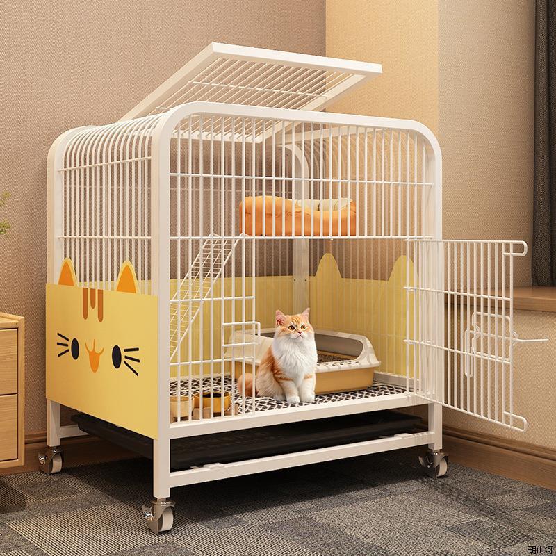 猫ケージ家庭用屋内折りたたみ式猫トイレ一体型小型ヴィラ猫の巣猫ハウスケージ|undefined