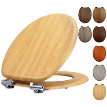 工厂直销密度板木质MDF马桶盖pvc贴皮橡木纹带缓降