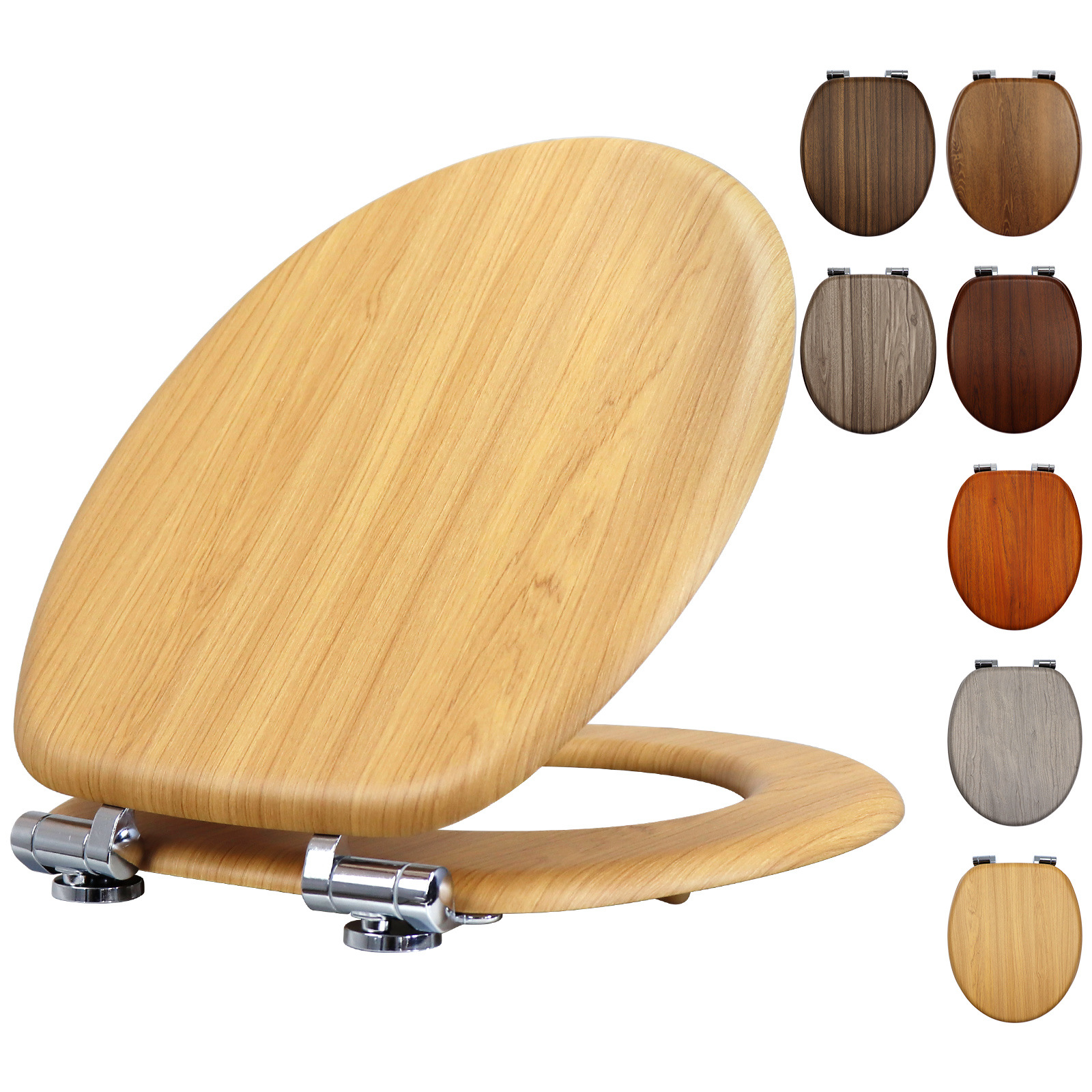 Fábrica directa placa de densidad de madera MDF cubierta de inodoro pvc pegado correa de roble caída lenta