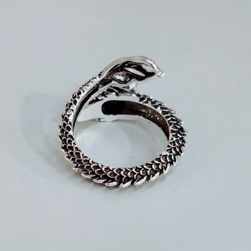 Retro Domineering Dragon Opening New Zodiac Index Finger Copper Ring display picture 4