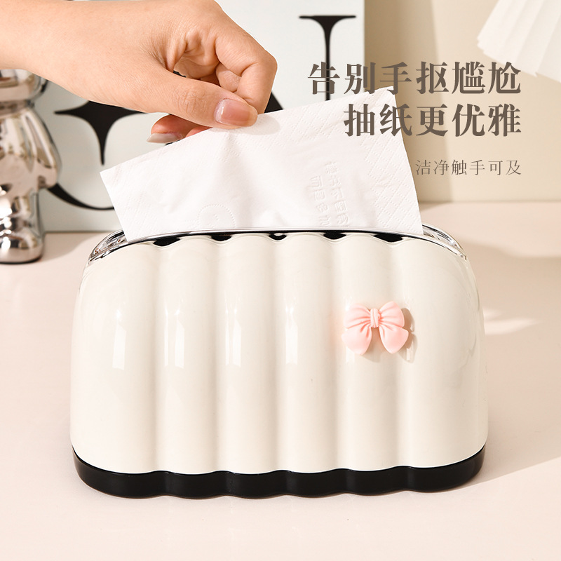 Mingxi Spring Tissue Box Living Room Coffee Table Nordic High-end Bread Style Tissue Box Cream Small Fragrance Style Ornaments