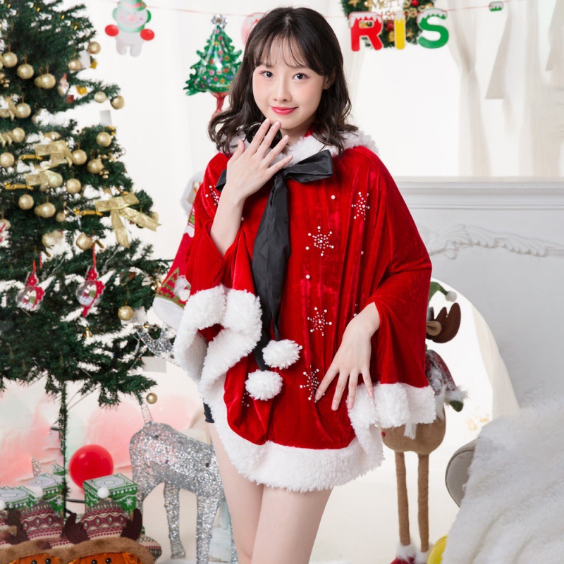 Mantella morbida per bambina, scialle, vestiti da Babbo Natale, abbigliamento da donna, set da vestire natalizio, donna_voghion.com