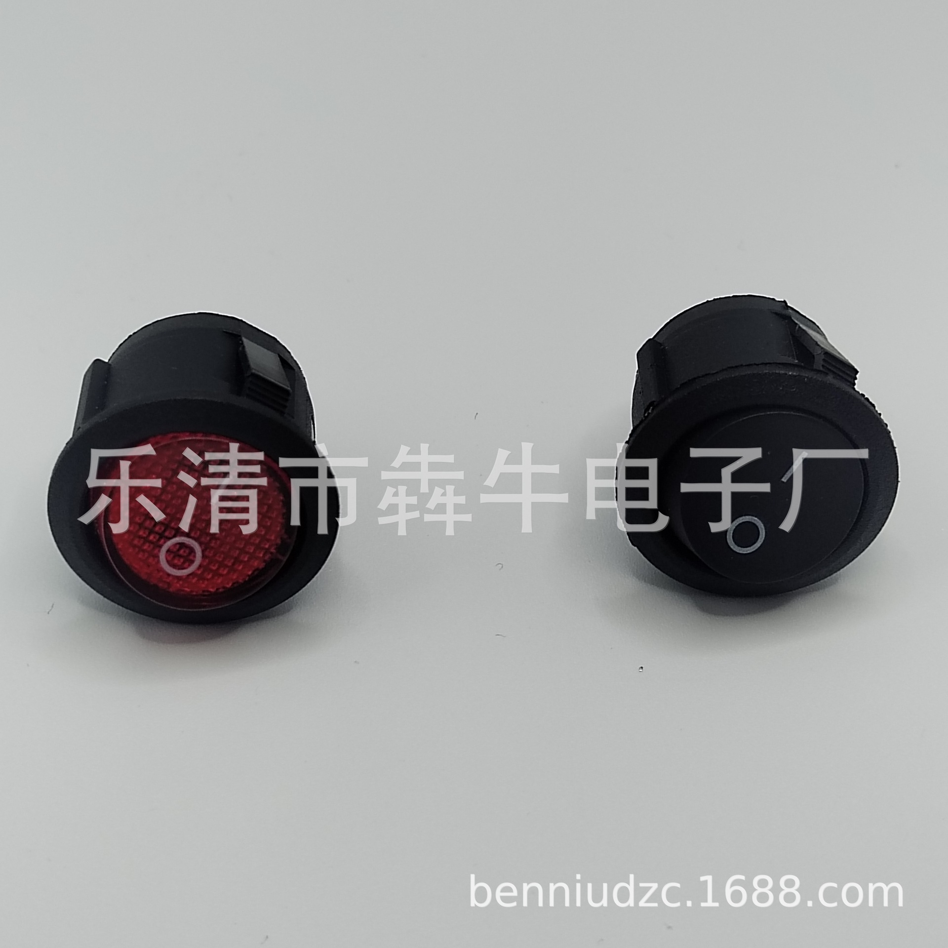 船型开关KCD2 3脚2档带灯 开孔20mm 圆形带灯电源开关12/24/220V