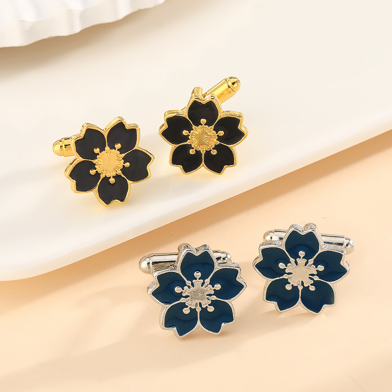 Neue kreative einfache blume manschettenknöpfe business hemd manschetten modische Französisch hemd manschette nägel_voghion.com