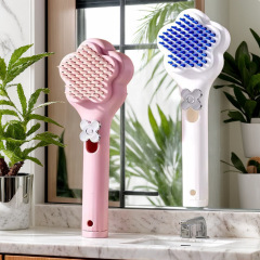 伸縮マッサージコーム、マジックヘアコーム、髪を傷つけない頭皮洗浄、ヘアコーム、家庭用帯電防止ヘアスムージングコーム