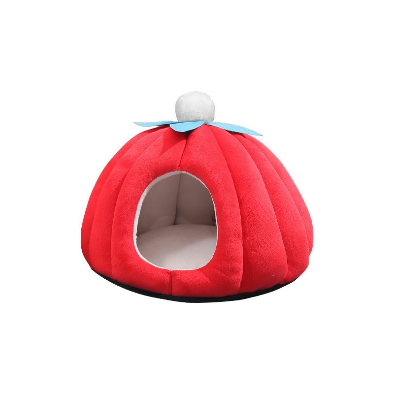 Nido de perros, calabaza nido de invierno cálido cerrado felino Teddy nido calabaza nido de cuatro estaciones para mascotas, suministros para gatos