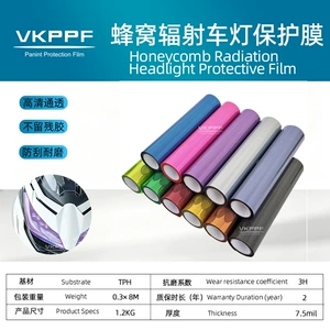 Honeycomb Laser Car Headlight Color Changing Film, Grid Rainbow Car Light Color Changing Sticker, Scratch-Resistant and Wear-Resistant