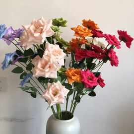 仿真6头蔷薇玫瑰花角玫仿真花批发婚庆绢花摄影家居装饰插花花卉